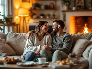 Couple reconnecting through deep conversation